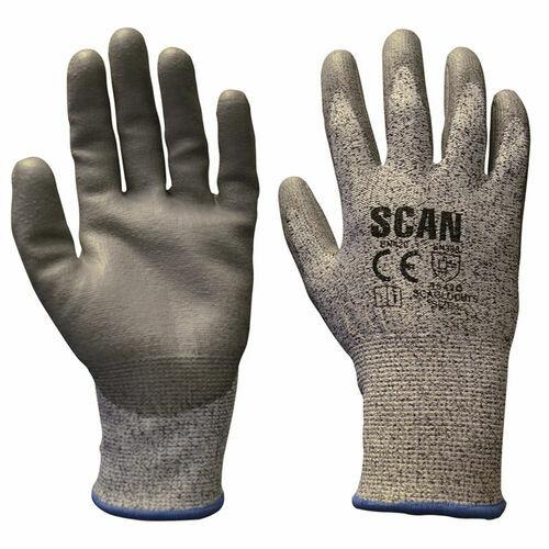 Scan Size 9 Grey PU Coated Cut 5 Liner Gloves
