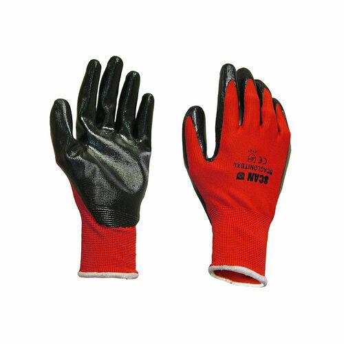 Scan Size 10 13G Black/Red Palm Dipped Nitrile Gloves