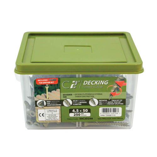 TUB 250 4.5X50MM C2 TIMBER DECKING SCREWS Image 1