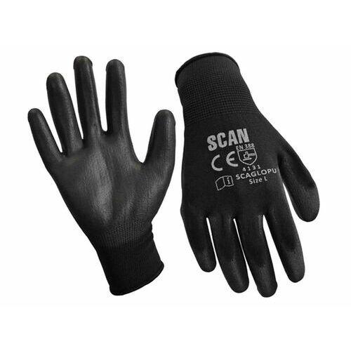 SCAN LARGE BLACK PU COATED GLOVES PACK OF 12 PAIRS Image 1