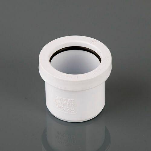 W941 40MM WASTE PUSH-FIT WHITE COMPRESSION STRAIGHT CONNECTOR BRETT Image 1