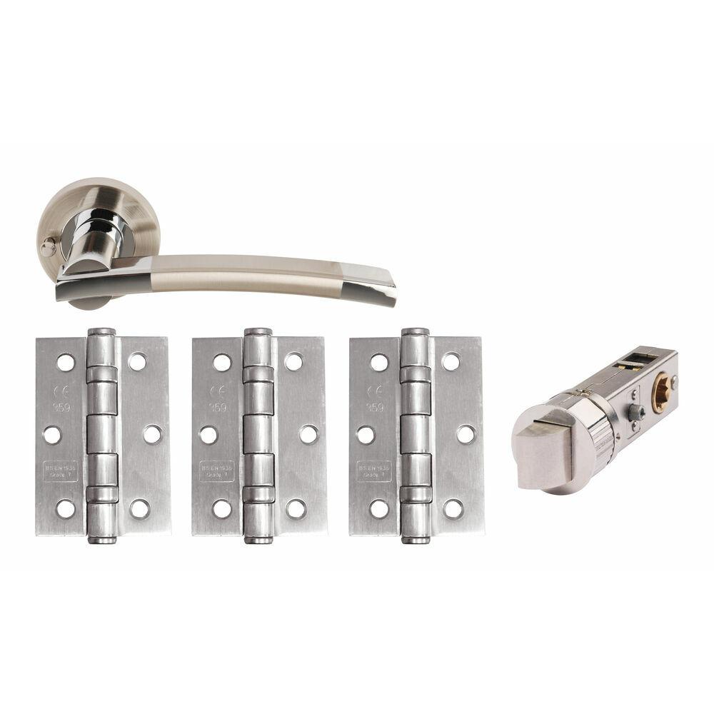 Orpheus Smart Privacy Door Pack - Satin Nickel/Polished Chrome Dual Finish Image 1