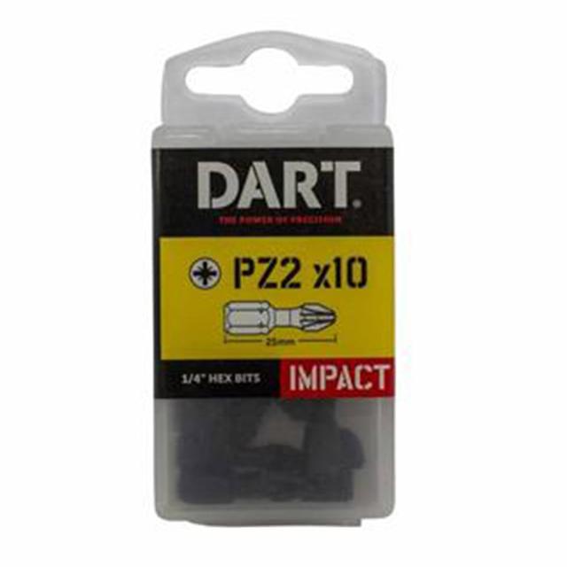 Dart DDIPZ2-10 PZ2 Impact Driver Bit Pack of 10