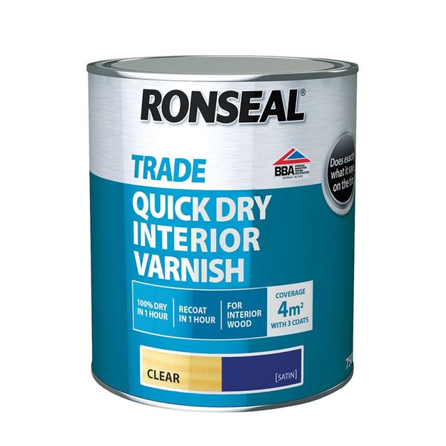 Ronseal Trade Clear Satin Quick Dry Interior Varnish (2.5L)