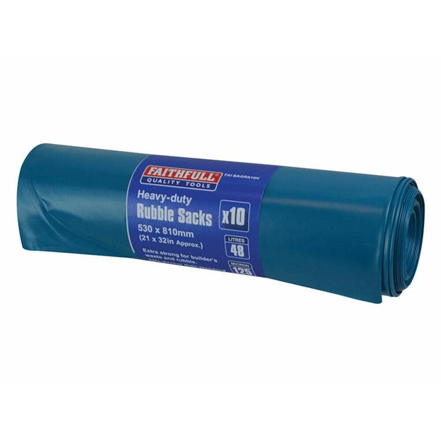 Faithfull Heavy Duty Rubble Sacks Roll of 10 FAIBAGRS10H