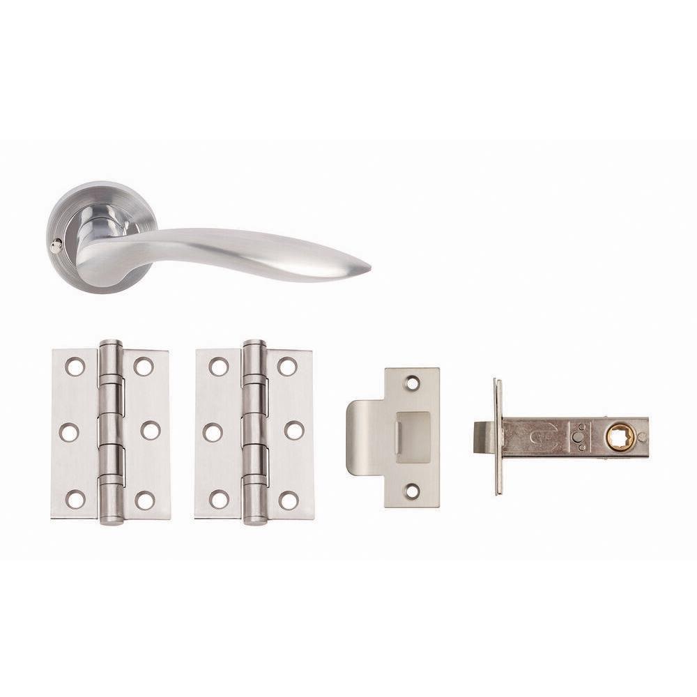 Open Privacy Door Pack - Polished Stainless Steel / Satin Chrome Dual Finish Image 1