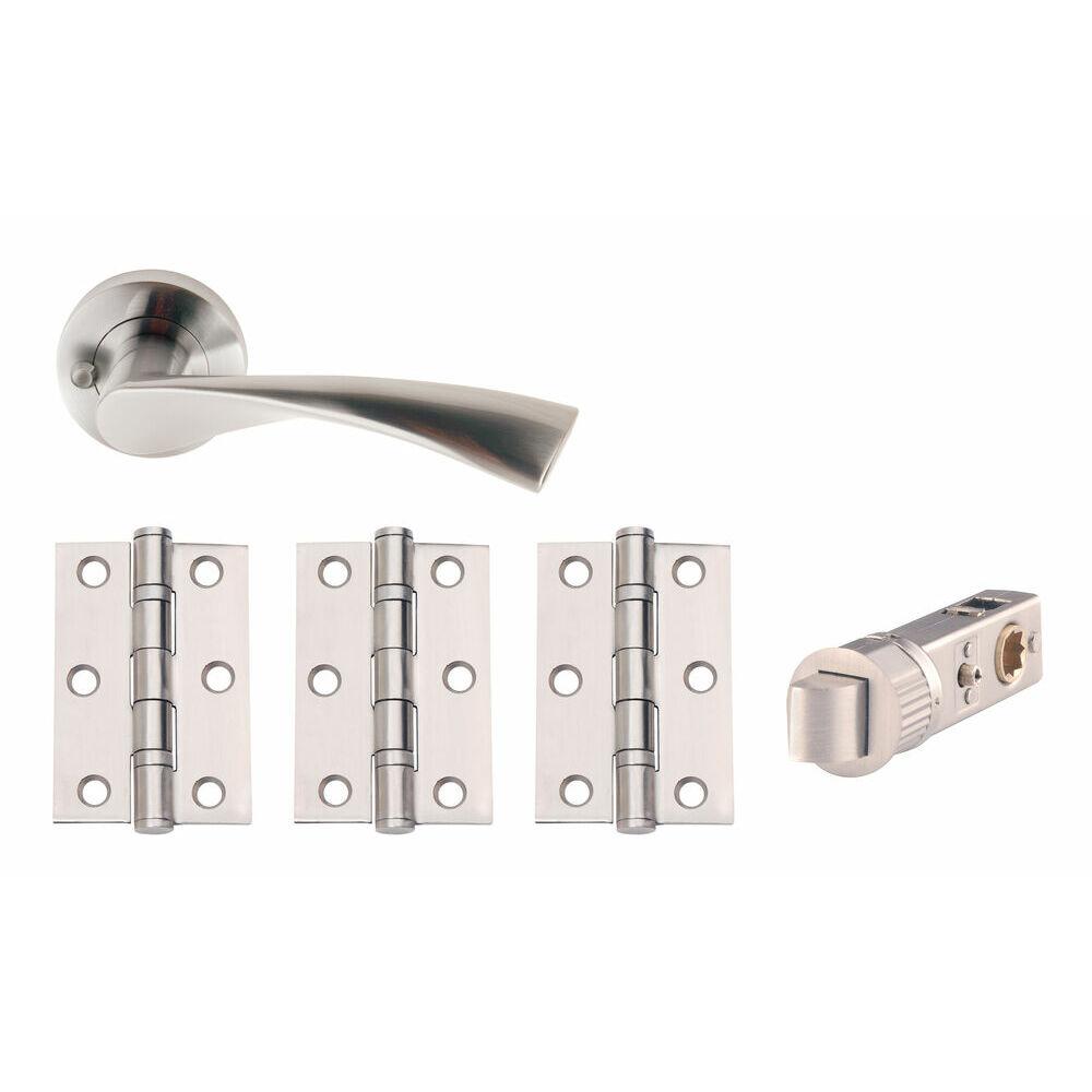 Flex Smart Privacy Door Pack - Satin Chrome Plate Image 1