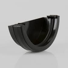 Brett Martin Black Half Round External Stop End (112 x 65mm)