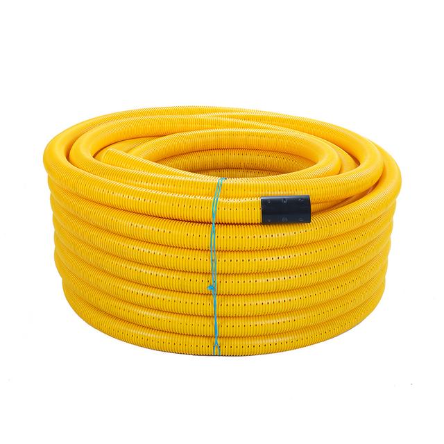 Polypipe Yellow Perforated Gas Ducting Complete with Coupler (60mm 25m)