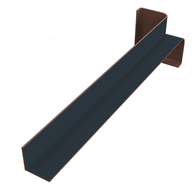 Freefoam Roofline Anthracite Grey Plain Fascia Internal Corner (300mm 90 Degree)
