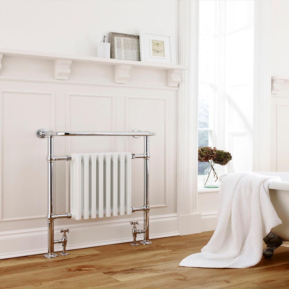 K-RAD Crown Chrome & White Designer Towel Rail
